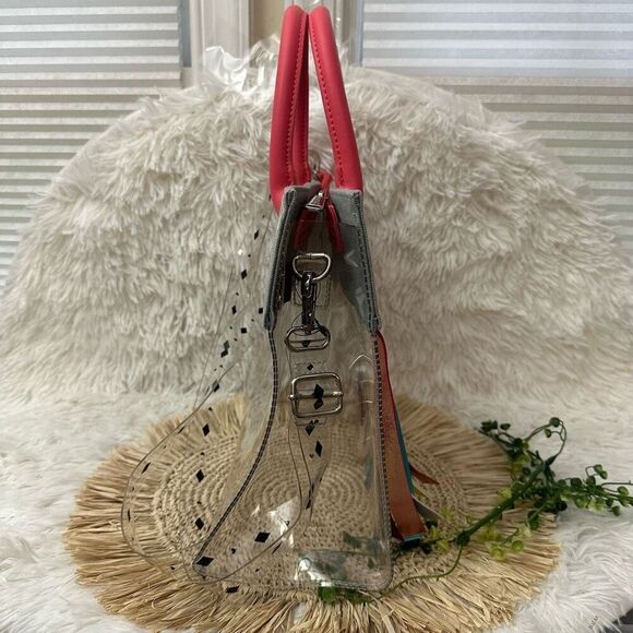 Loungefly DC Comics‎ Clear Zip HandBag Birds of Prey Harley Quinn Multi Fringed - Picture 3 of 7